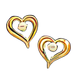 Aretes dorados de coraz&oacute;n